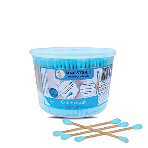 Majestique 500Pcs Round Heads, Ear Cleaner Buds 100% Biodegradable & Environment-Friendly Cotton Swab Stick Multi-Functional Tool for Cleaning Needs - Image 1