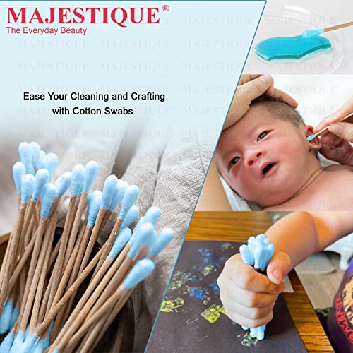 Majestique 500Pcs Round Heads, Ear Cleaner Buds 100% Biodegradable & Environment-Friendly Cotton Swab Stick Multi-Functional Tool for Cleaning Needs - Image 3