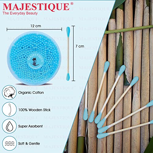 Majestique 500Pcs Round Heads, Ear Cleaner Buds 100% Biodegradable & Environment-Friendly Cotton Swab Stick Multi-Functional Tool for Cleaning Needs - Image 5