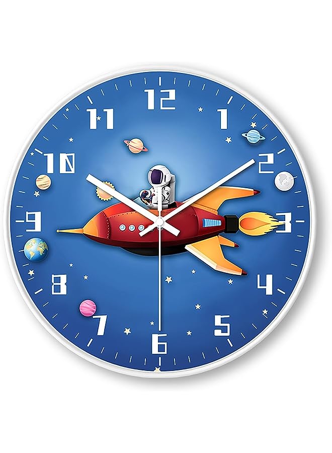 Raxoom Silent Wall Clock Modern Wall Clock 12-inch Clock, Battery Powered, Suitable for Living Room, Bedroom, Kitchen, Children's Room Wall Clock (Starry sky) - Image 1