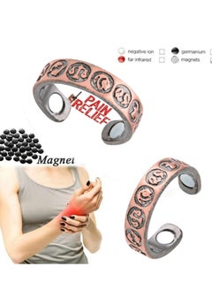 Generic 2 PCS Men Lymphatic Drainage Therapeutic Magnetic Ring, Magnetic Therapeutic Lymphcare Ring Blood Sugar Control Ring Blood Glucose Control Ring Elegant Copper Magnetic Ring Women Men Gifts (Rose Gold)  - Image 3