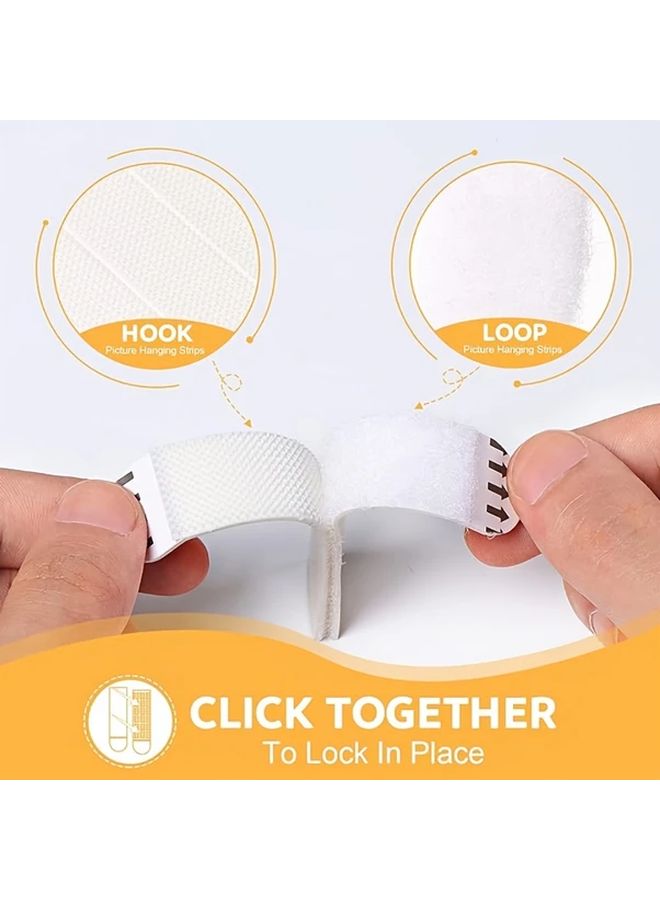 24pcs Heavy Duty No Drill Hanging Strips Removable Adhesive Hooks For Pictures Posters - Image 4