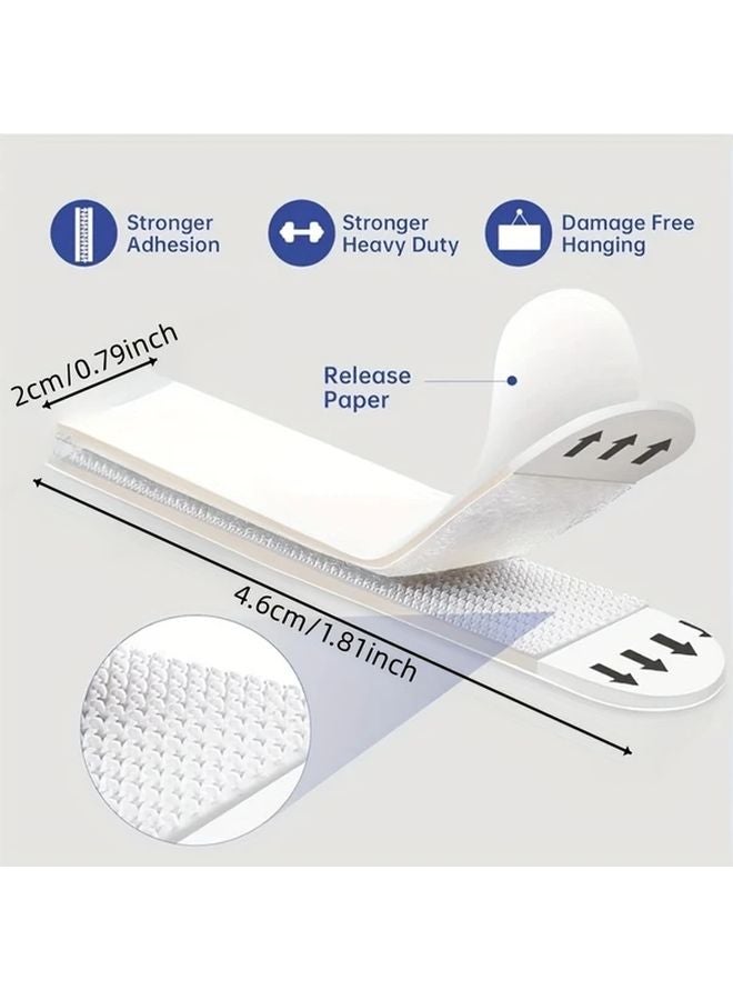 24pcs Heavy Duty No Drill Hanging Strips Removable Adhesive Hooks For Pictures Posters - Image 3
