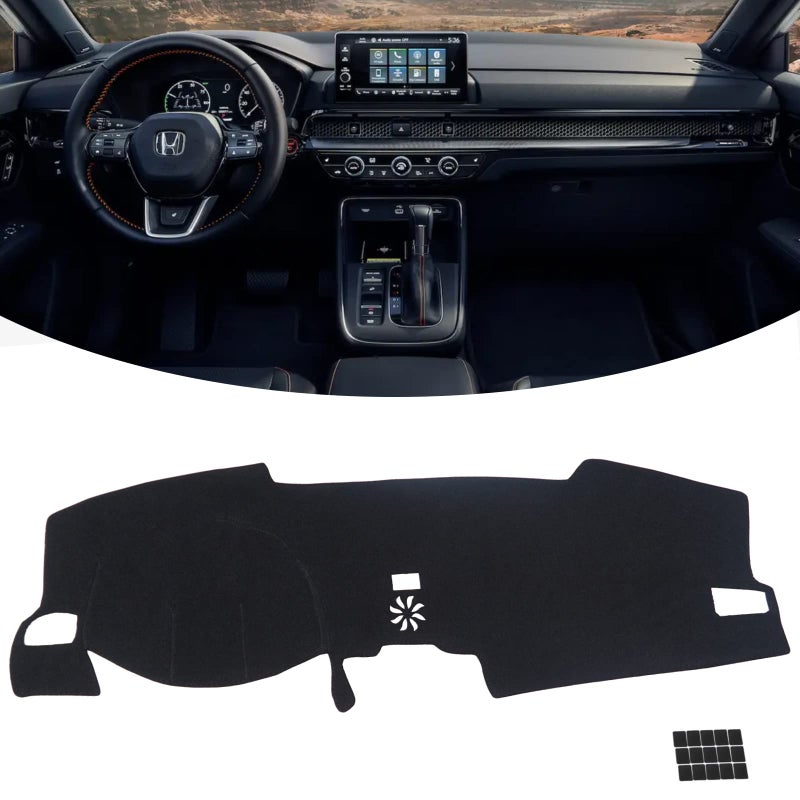 KEYOOG Dashboard Cover Dash Mat Fit for Honda Civic 2022 2023 2024 Without HUD ModelsCar Dash Board Mat AntiGlare CarpetNonSlip Pad Sunshield Protector Black