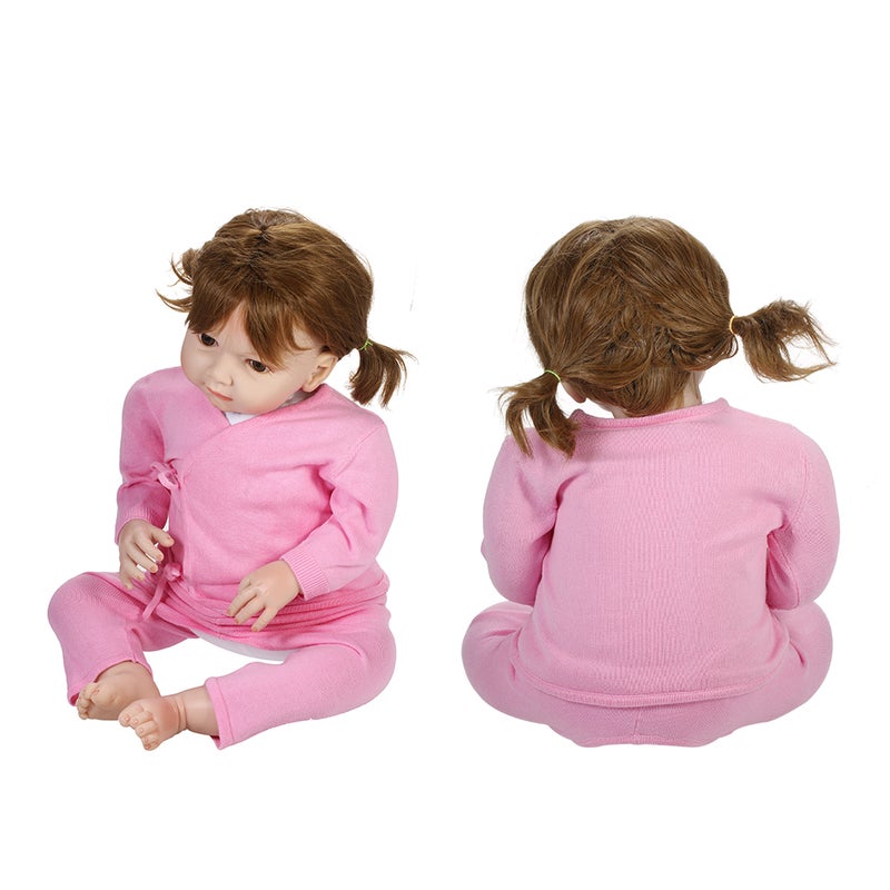 Baby Sweater Suit 2pcs Unisex 100% Cotton Baby Outfits Clothes Long Sleeve Long Pants Spring Summer Autumn Winter For Newborn Infant Baby Girl Boy Pink 0-6M - Image 3