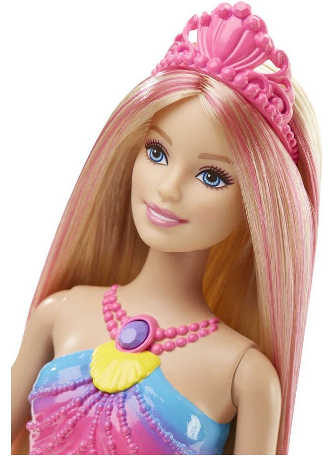 Barbie Barbie Mermaid Doll With Light Up Rainbow Tail Barbie Dreamtopia Mermaid Toys Colorful Look With Tiara  - Image 5