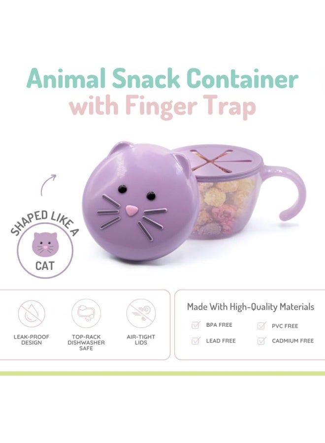 melii Snack Container With Removable Finger Trap For Kids - Cat Design - Image 3