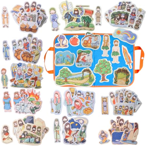 CHEFAN 12 Pack Felt Board Bible Stories PiecesFlannel Board Stories for Preschool Activities Included a Felt Bag - Image 1