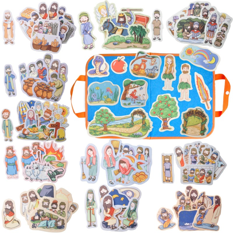 CHEFAN 12 Pack Felt Board Bible Stories PiecesFlannel Board Stories for Preschool Activities Included a Felt Bag - Image 3