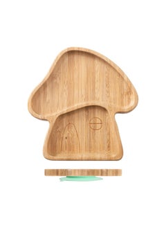 Generic Cute Cartoon Kids Sectioned Dinner Plate Mushroom Plate Mint Green 