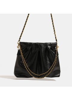 2024 Summer New Large Capacity Bag Commuter Chain Tote Bag High-end Feel Wanderer Single Shoulder Slant Cross Black