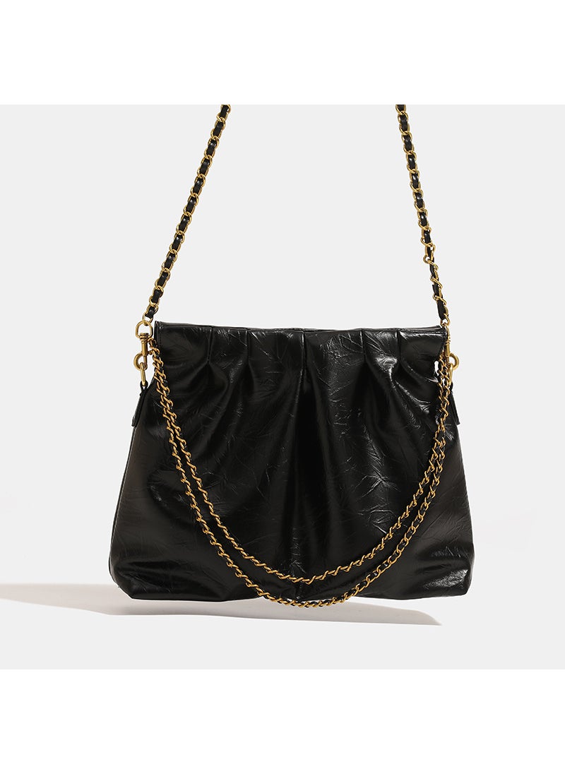 Generic - 2024 Summer New Large Capacity Bag Commuter Chain Tote Bag High-end Feel Wanderer Single Shoulder Slant Cross Black - Image 1