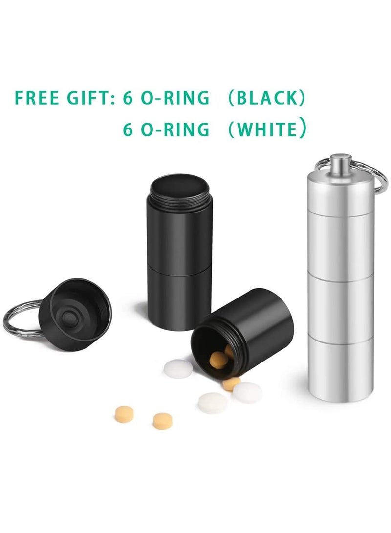 SOLARAE Portable Pill Cases Metal Pocket Boxes Keychain For Travel 3 Compartment Waterproof Daily Container Holder Medication Supplements Vitamins Cod Liver Oil - Image 2