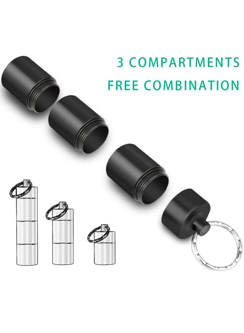 SOLARAE Portable Pill Cases Metal Pocket Boxes Keychain For Travel 3 Compartment Waterproof Daily Container Holder Medication Supplements Vitamins Cod Liver Oil - Image 4