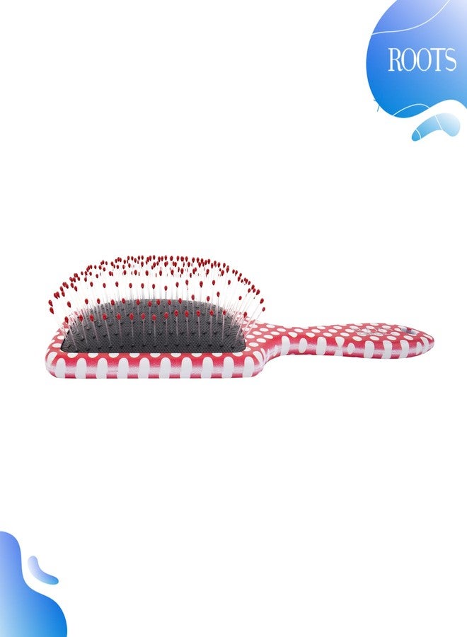 روتس فرشاة شعر ROOTS Zero Tangle Paddle | تصميم بنقشة منقطة | فك تشابك الشعر الحساس/الرطب/الجاف دون إتلافه | لجميع أنواع الشعر | للرجال والنساء | الطول: 8.5 بوصة، رقم الموديل: RZTM-RP - Image 3