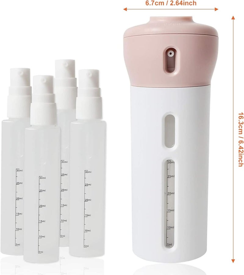 FEBLICH FEBLICH 4 in 1 Travel Dispenser Bottle Leak Proof Container Shampoo and Conditioner Dispenser Refillable Travel Bottle for Toiletries Lotions Sunscreen Cream for Travelling  - Image 5