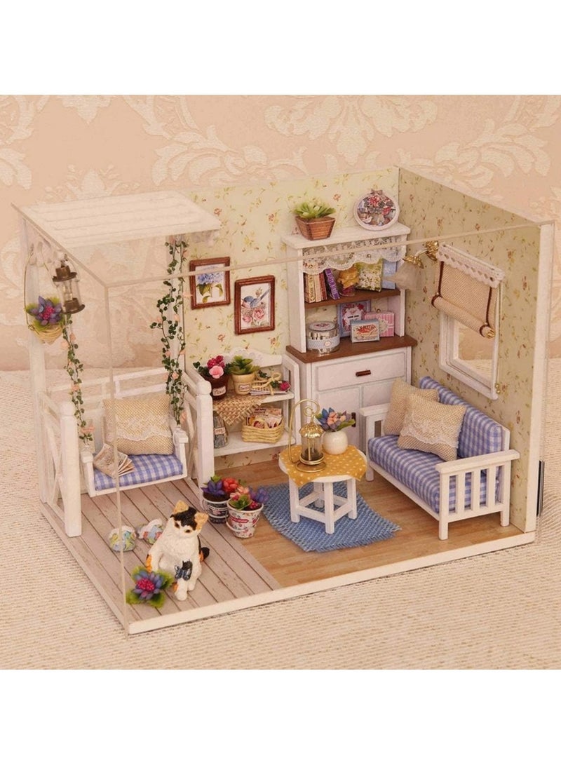 general Tiny House Kit with Furniture, DIY Tiny Dollhouse Craft Kit for Kids, Teens and Adults, Wooden Dollhouse Building Kit with LED, DIY Gift Toy House, Birthday Gift - Image 2