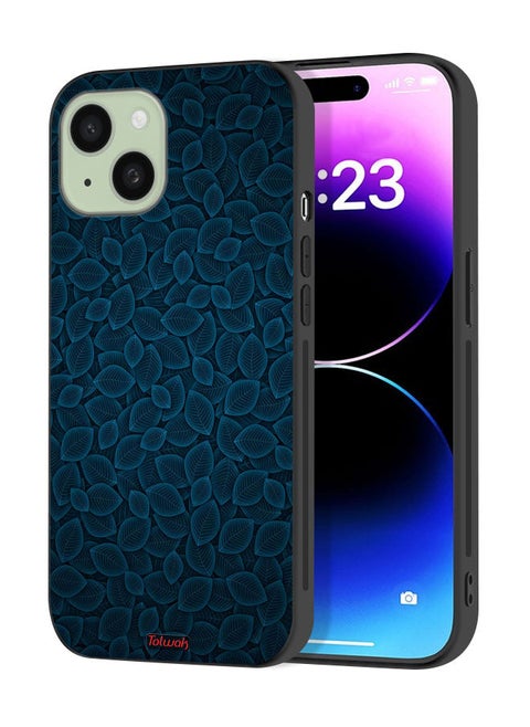 Apple iPhone 15 Plus Protective Case Cover Digital Art Leaves Pattern
