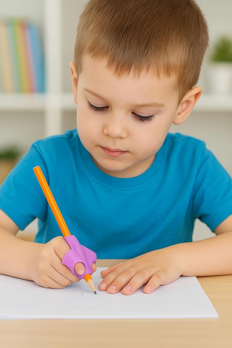 YTM Multicolor Pencil Grips for Kids Writing, 3 Pcs Ergonomic Pencil Holder for Toddlers, Preschoolers, Special Needs Children | Soft Silicone Pen Gripper | Posture Aid | Classroom & Home Use - Image 2