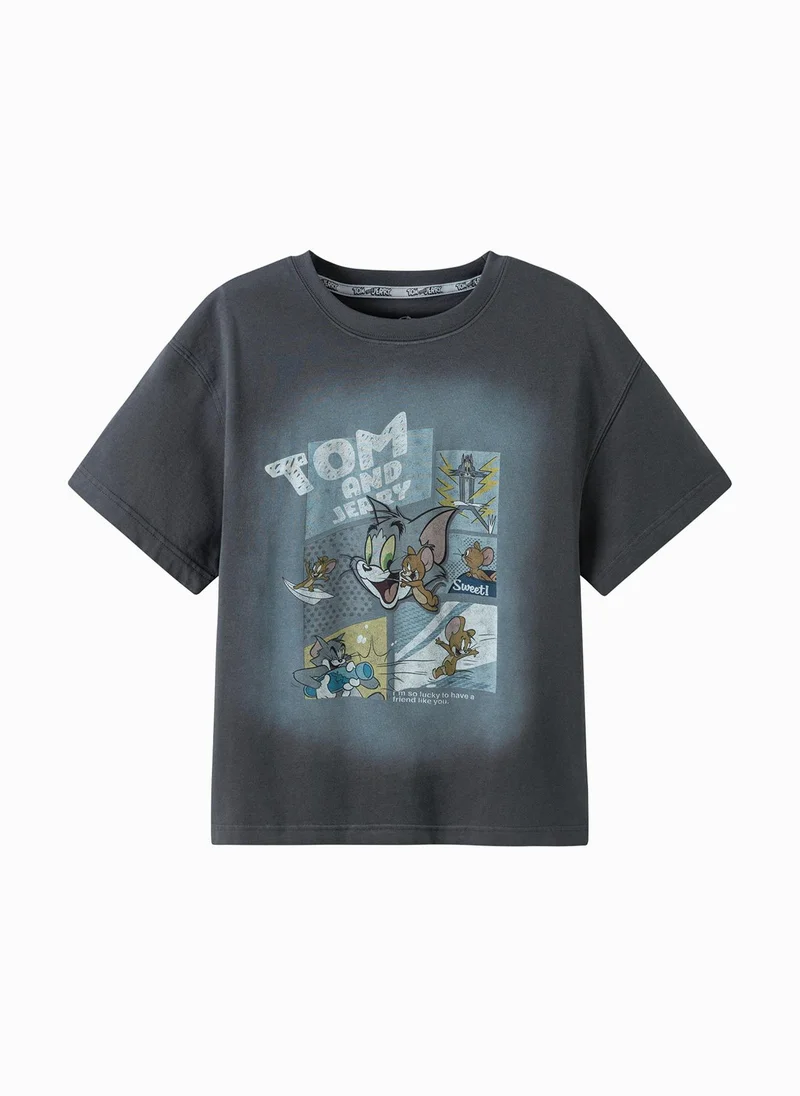 Kids Boys Round v-neck short-sleeved T-shirt