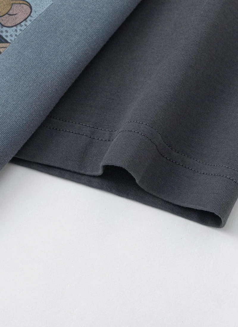 Balabala Black Kids Boys Round v-neck short-sleeved T-shirt for Men | Best Price UAE