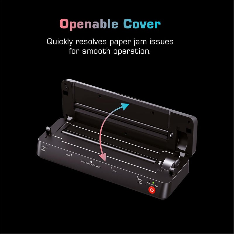 VMS آلة تغليف حراري وبارد LM Edge A4 - تسخين سريع خلال 3 دقائق، غطاء قابل للفتح لعملية خالية من العوائق، إيقاف تلقائي، تحكم في درجة الحرارة NTC - مثالية للصور، المستندات والشهادات - Image 4