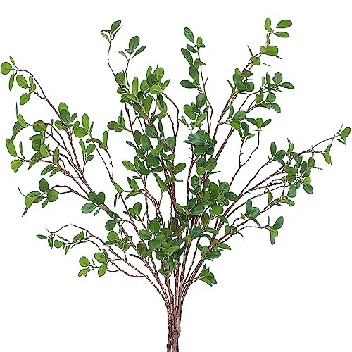 Floroom Floroom 4 pcs Artificial Eucalyptus Green Branches 44.3 Inch, Faux Greenery Plant Stems Ficus Twigs Fake Tree Branches  - Image 1
