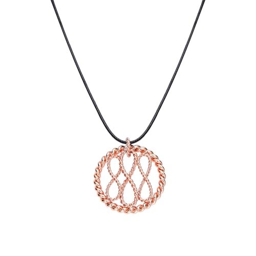 Fashtour Copper Orgone Energy Pendant Handmade Sacred Geometry Spiral Tensor Ring Necklace for Balance Mindfulness Triple Infinity Tensor Necklace copper004 - Image 1