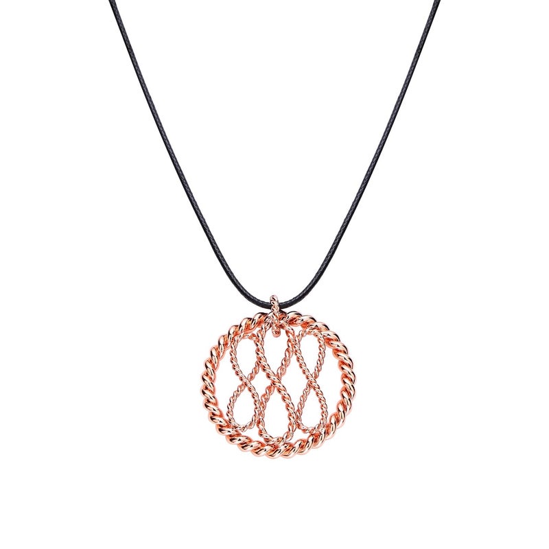 Fashtour Copper Orgone Energy Pendant Handmade Sacred Geometry Spiral Tensor Ring Necklace for Balance Mindfulness Triple Infinity Tensor Necklace copper004 - Image 2