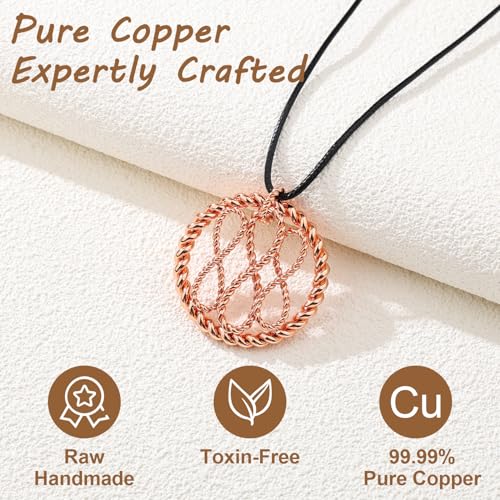Fashtour Copper Orgone Energy Pendant Handmade Sacred Geometry Spiral Tensor Ring Necklace for Balance Mindfulness Triple Infinity Tensor Necklace copper004 - Image 3