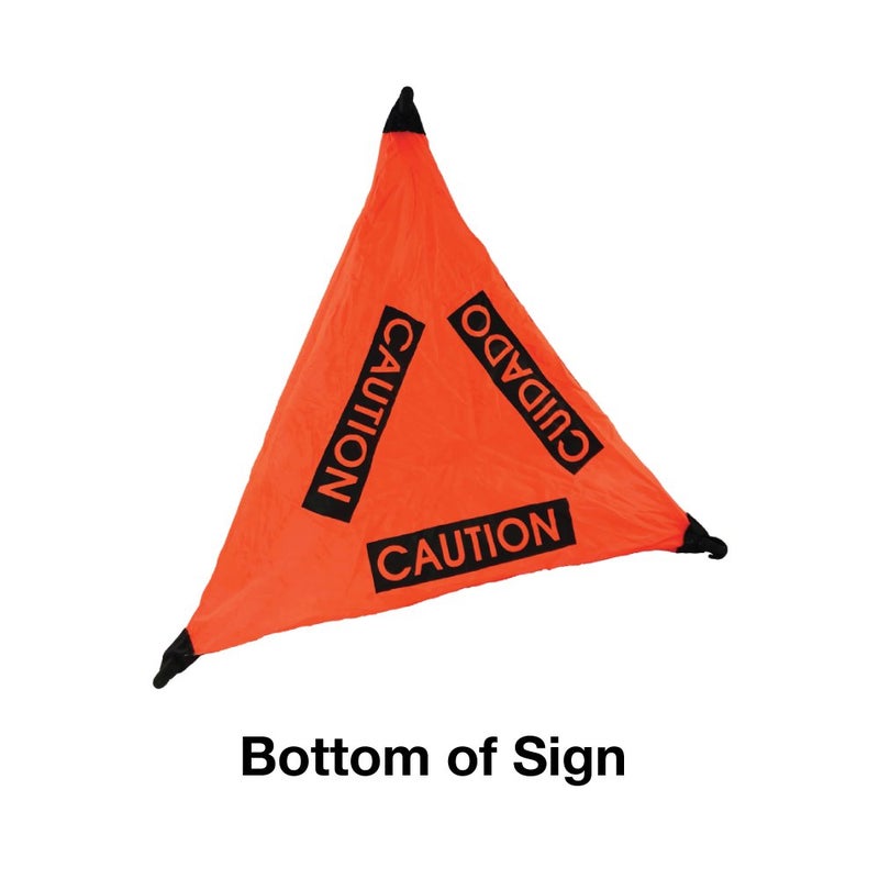 Handy Cone علامة تحذير من الأرضية المبللة باللون البرتقالي (إنجليزي/إسباني) مع أنبوب تخزين "3-عبوات" - Image 5