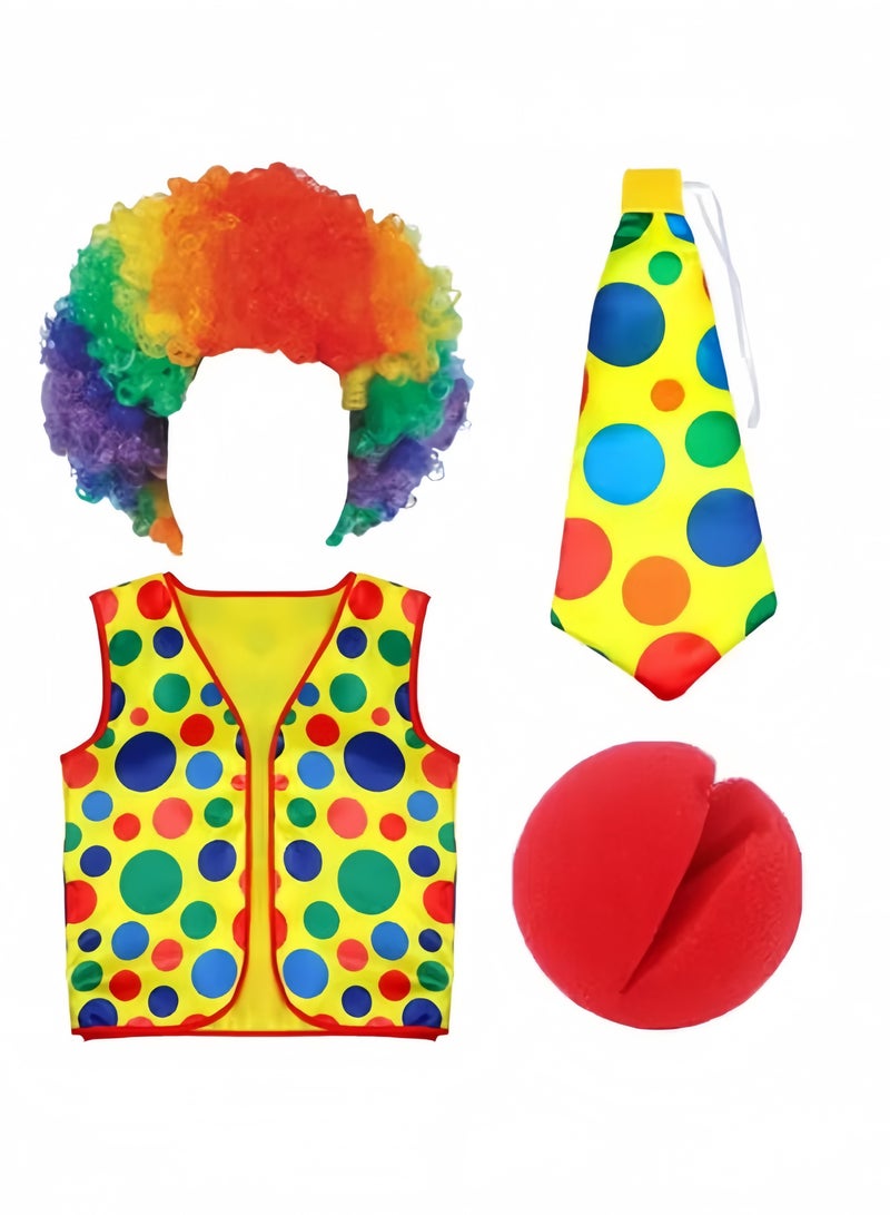 جيجيرو مجموعة إكسسوارات زي المهرج تتضمن أنف المهرج وشعر المهرج وربطة عنق المهرج وسترة للبالغين من الرجال والنساء وإكسسوارات المهرج وحفلات المهرجانات ولوازم الحفلات - Image 1
