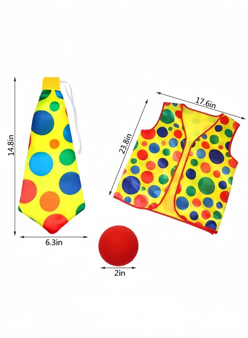 جيجيرو مجموعة إكسسوارات زي المهرج تتضمن أنف المهرج وشعر المهرج وربطة عنق المهرج وسترة للبالغين من الرجال والنساء وإكسسوارات المهرج وحفلات المهرجانات ولوازم الحفلات - Image 2