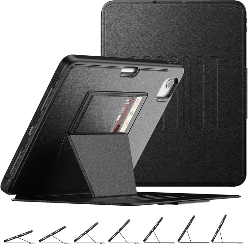SEYMAC stock حافظة SEYMAC المخزنة لجهاز iPad Air الجيل الخامس/الرابع 10.9 بوصة ولجهاز iPad Pro 11 2022/2021/2020/2018، حافظة ذكية مقاومة للصدمات مع [حامل مغناطيسي متعدد الزوايا] فتحة قلم وفتحة بطاقة، إيقاظ/إغلاق تلقائي، أسود - Image 1