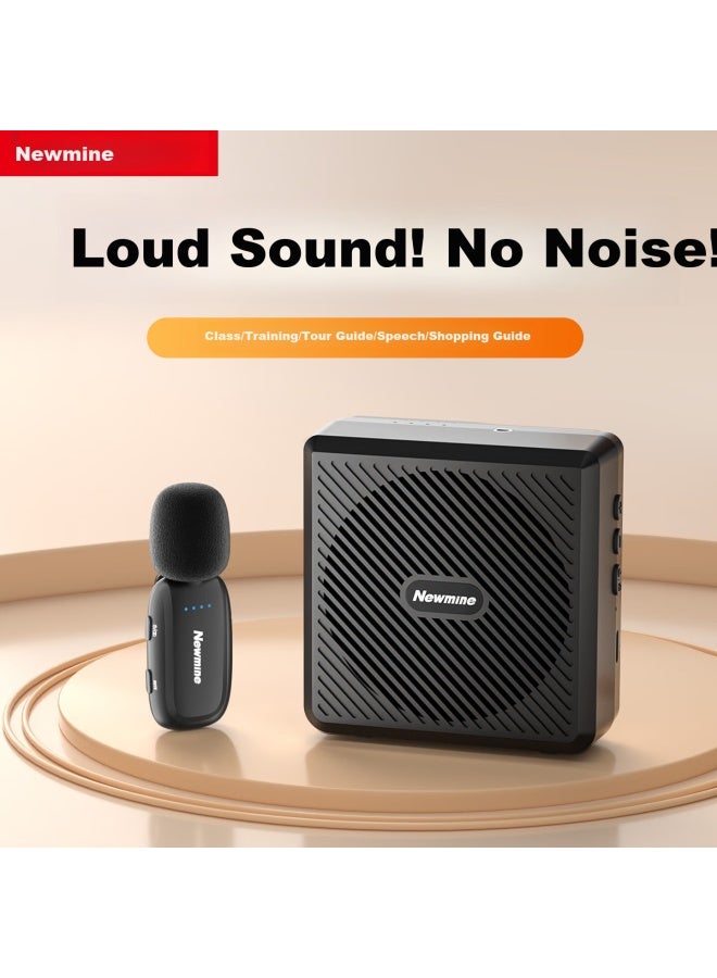 Newmine U-258 Portable Amplifier For Teachers, Anti-loudness Wireless Lapel Microphone, High-power Tour Guide Outdoor Lecturing Bluetooth Speaker - Image 1