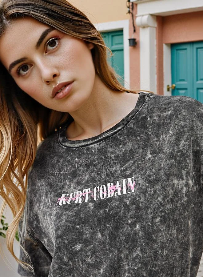 SP Characters Kurt Cobain Print T-shirt