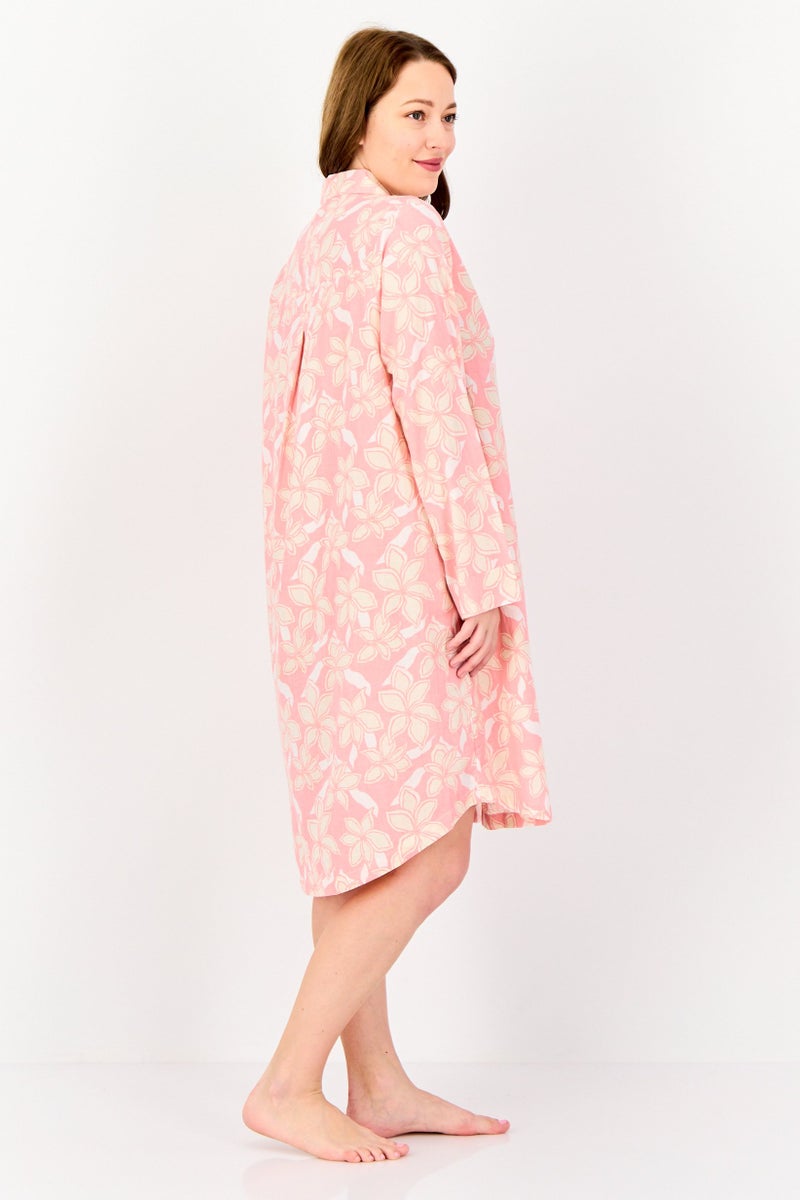 zivame Women Floral Print Long Sleeves Sleepwear Dress, Multicolor - Image 2