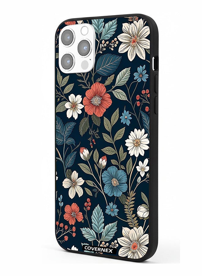 Covernex Apple iPhone 12 Pro Protective Case Cover Printed Featuring Deep Forest Botanical and Wildflower - Image 1