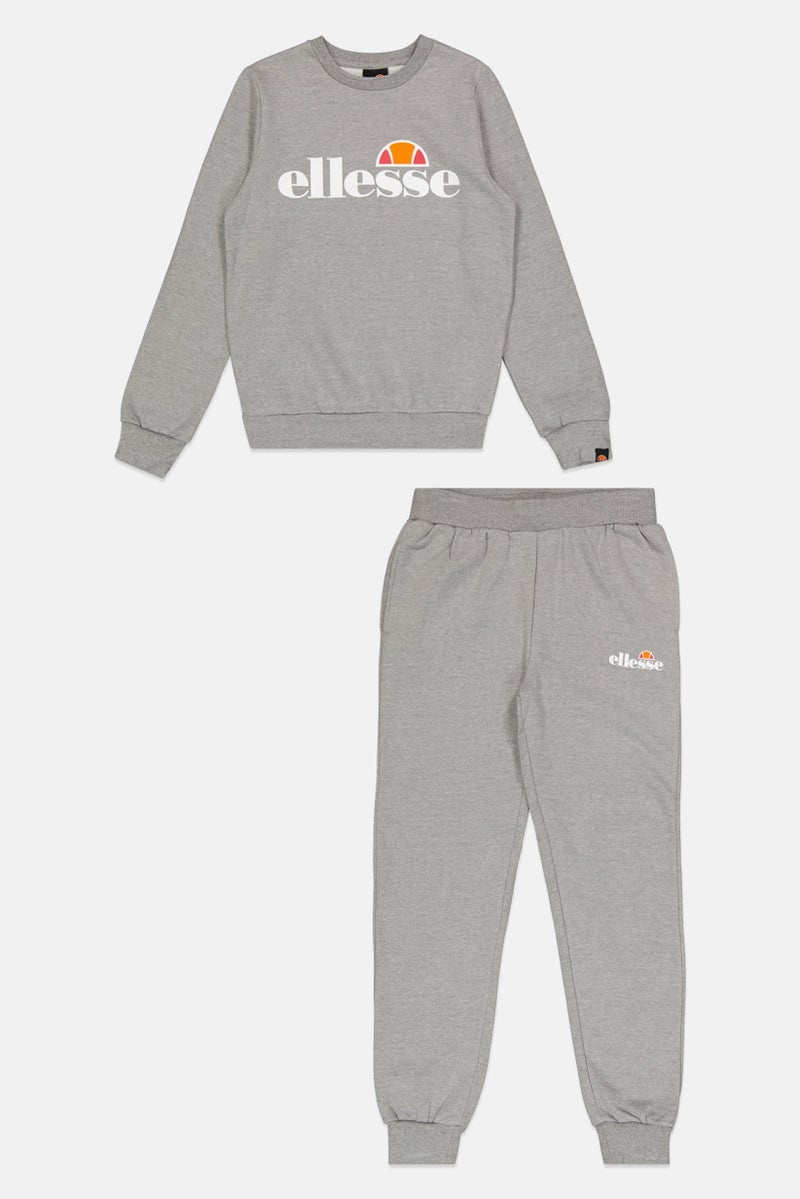 Ellesse Kids Boy 2 Piece Long Sleeves Outdoor Sweatshirt And Pants Set, Grey - Image 1