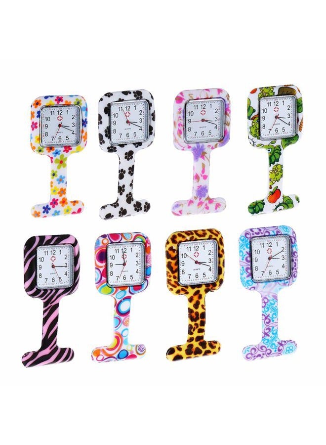 Weicam Square Silicone Nurse Doctor Wholesale Pin-on Brooch Watch Pocket Watches (8 Pack) - Image 1