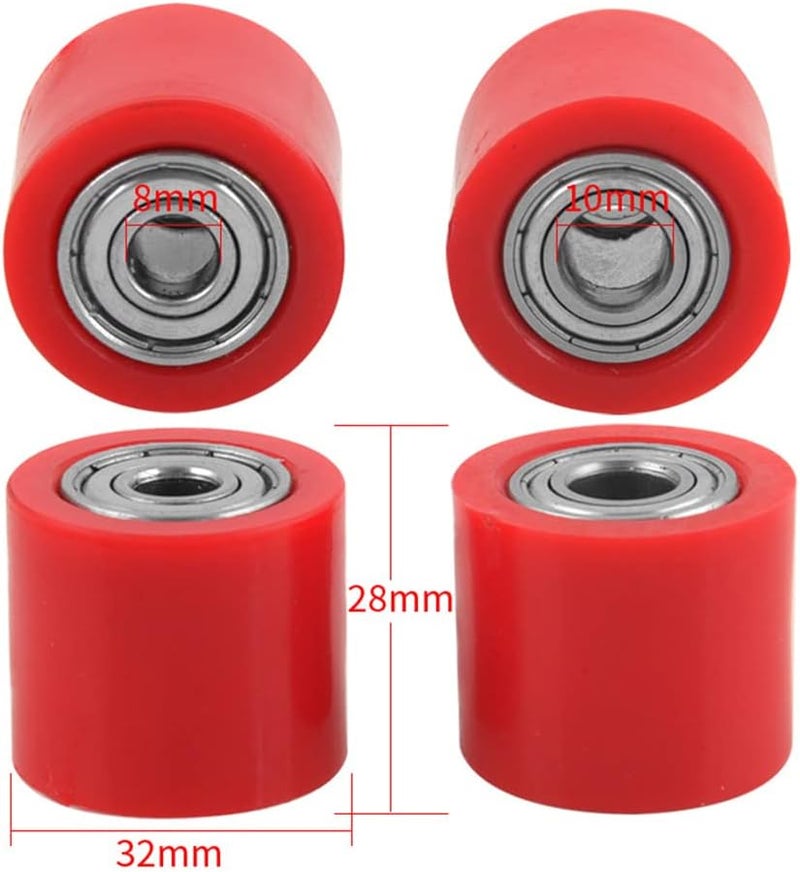 woobles Motorcycle chain roller, 10mm/8mm Plastic Motorbike Chain Roller Tensioner Chain Roller Pulley Slider Tensioner Wheel Guide for Motorcycles Off-Road Vehicles Inner Diameter - Image 3