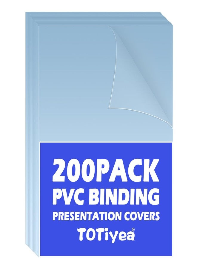 TOTiyea 200 Pack 8 Mil PVC Binding Presentation Covers, Clear Report Covers for Binding,8.5x11 Inches,Letter Size - Image 1