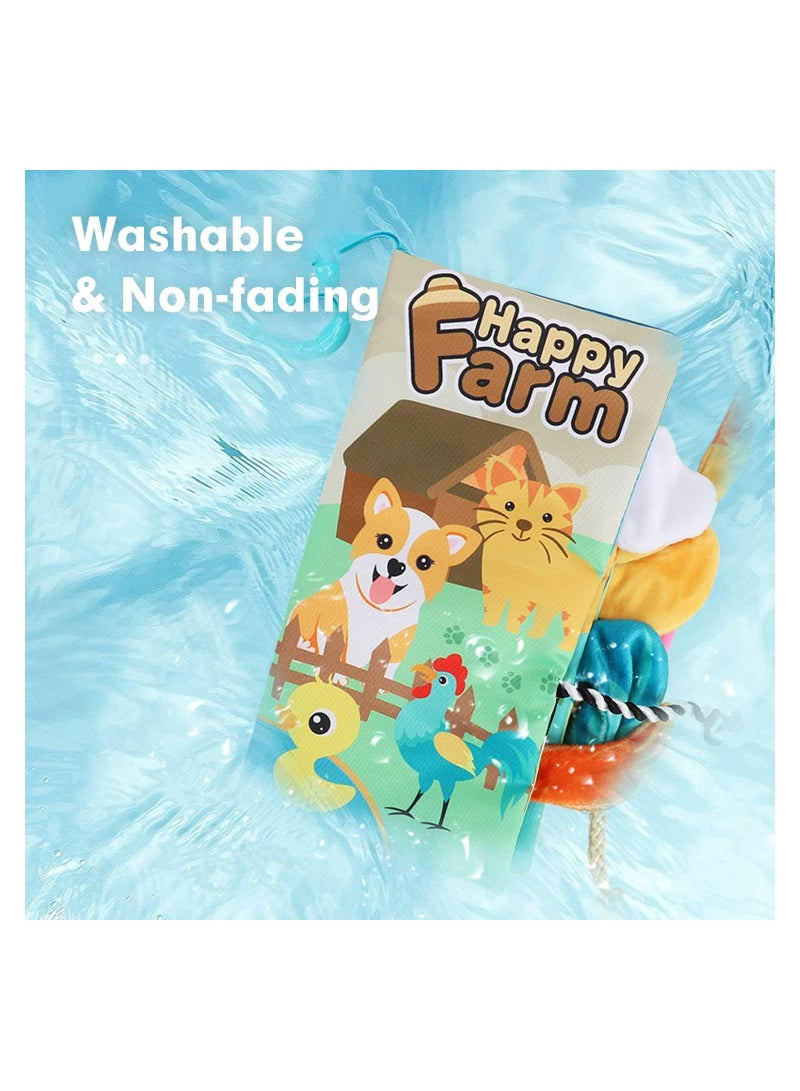 2 Pcs Baby Books Toys, Touch Feel Activity Soft Book, Newborn Baby Sensory Toys, Nontoxic Early Development Book Set, Stroller Hanging Toy, Travel Toy 0 3 6 12 Months 1 Year olds Boys Girls Gifts - Image 4