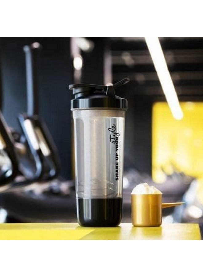 Dareesa Protein Shaker Bottle for Protein Mix with Storage Compartment & Stainless Steel Blender Ball for Pre/Post Workout Drinks|Gym|Cycling|100% Leak Proof BPA Free Material(600ml, Multicolor) - Image 1