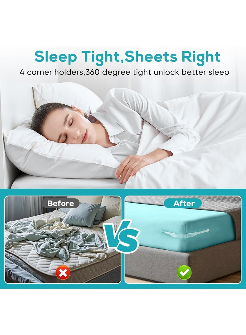 Bukela Sheet Fixing Straps With Sheet Folding Tools, Upgraded Widened Sheet Corner Holders to Keep The Sheets Firmly In Place, Suitable for All Mattress Sizes - Image 2