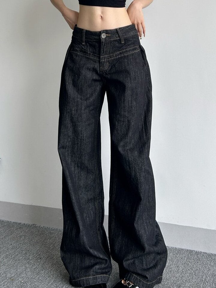 Unisex Classic Denim Jeans Loose Fit Daily Outdoor Wear - Image 1