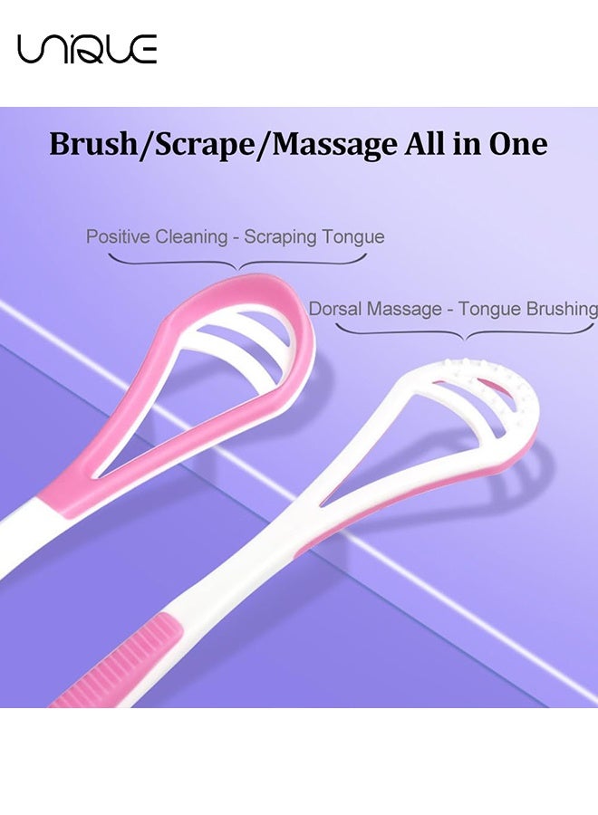 Unique Pack of 5 Tongue Cleaners - 2-in-1 Tongue Cleaner - 5 Colours - Toungescraper for Adults, Children, Tongue Brush for Fresh Breath, Tongue Cleaner for Fighting Bad Breath - Image 5