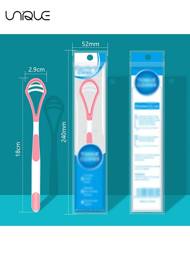 Unique Pack of 5 Tongue Cleaners - 2-in-1 Tongue Cleaner - 5 Colours - Toungescraper for Adults, Children, Tongue Brush for Fresh Breath, Tongue Cleaner for Fighting Bad Breath - Image 2