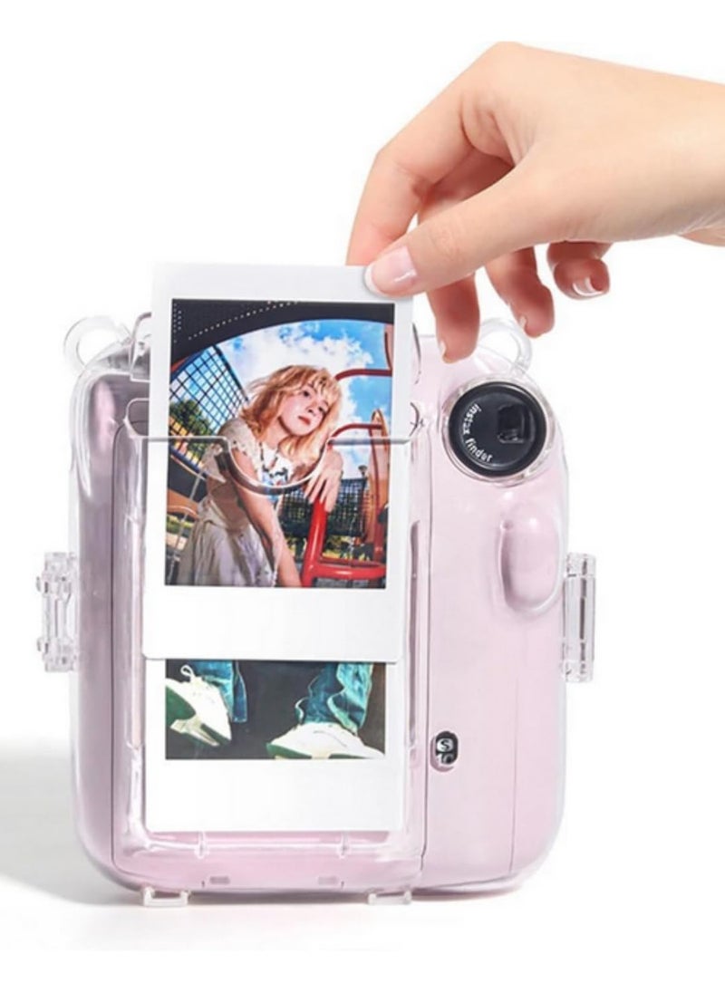 Generic 3 in 1 For Fujifilm Instax Mini 12 Photo Bag Transparent Protective Case Photo Storage Bag Shell Crystal Shell Strap Rope Sticker Sets for Instant Camera  - Image 5