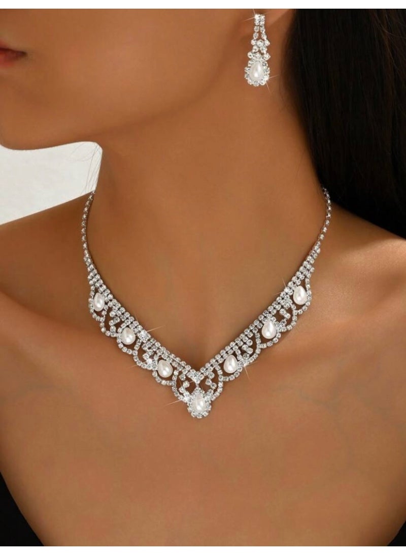 JewelryPalace Amazing Trendy Women's Zirconia Necklace And Earrings Jewellery Set  - Image 2